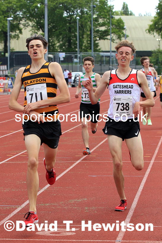 Men and Boys 1500 metres, 2022 North Eastern Track and Field Champs., Middlesbrough. David T. Hewitson/Sports for All Pics